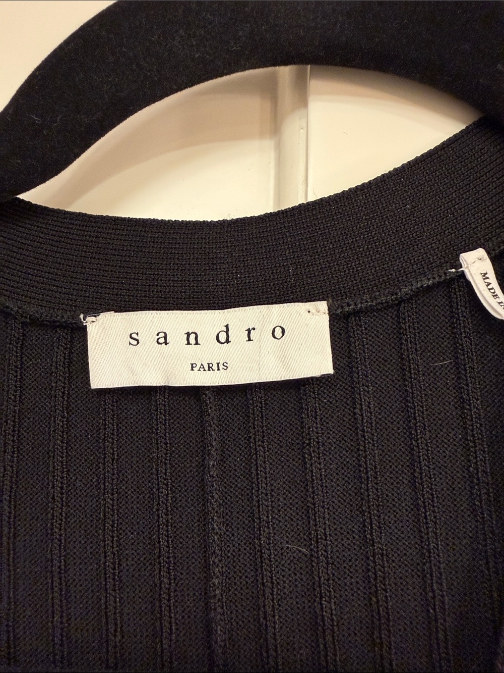 Sandro black ribbed dress - Picture 2 of 6